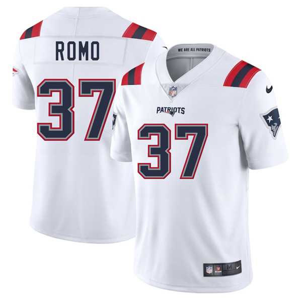 Men & Women & Youth New England Patriots #37 Parker Romo White 2025 Vapor Limited Stitched Jersey